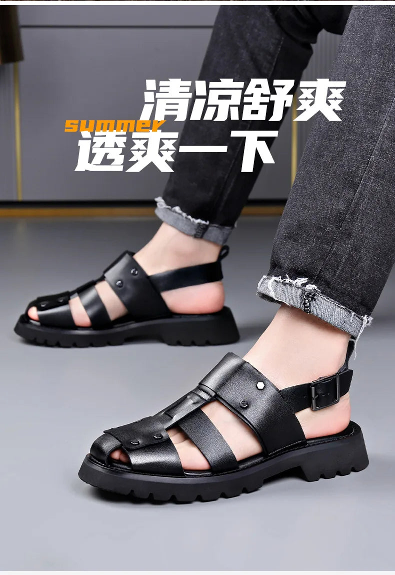 Executive Leather Gladiator Sandals