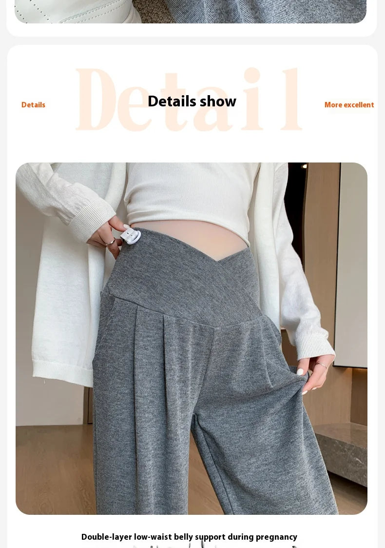 Wide-Leg Low-Waist Maternity Pants