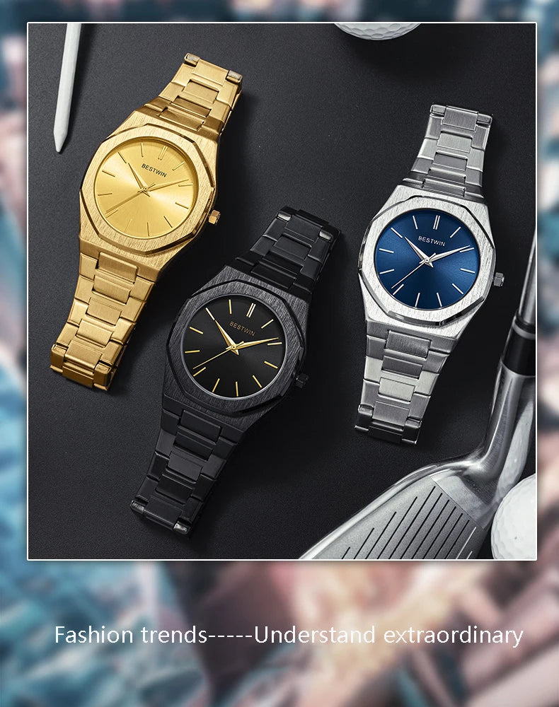 LIGE Men’s Leather Quartz Sports Watch