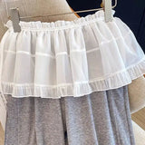 Women Y2K Lace Wrap Layered Skirt