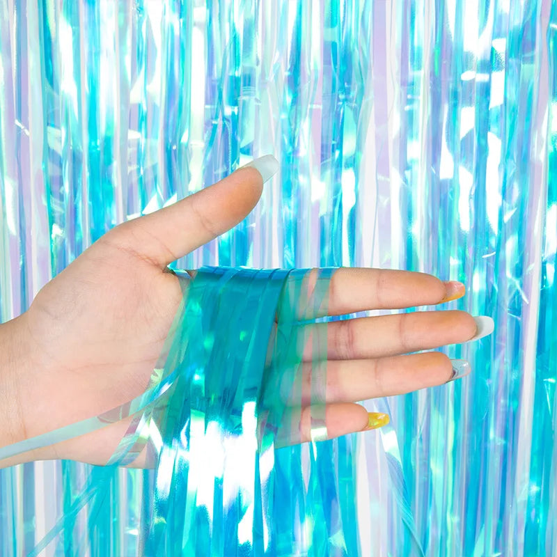 Foil Tinsel Fringe Curtain Backdrop