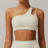 Women Oblique Shoulder Sports Bra