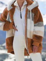 Women's Plus Size Long Teddy Bear Coat