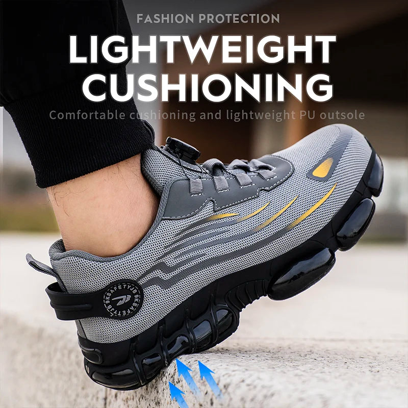 Men Rotating Button Safety Sneakers