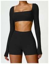 Women's Long Sleeve Yoga Shirt – Gym Push-Up Fitness Top