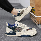 Men Breathable White Skateboard Sneakers