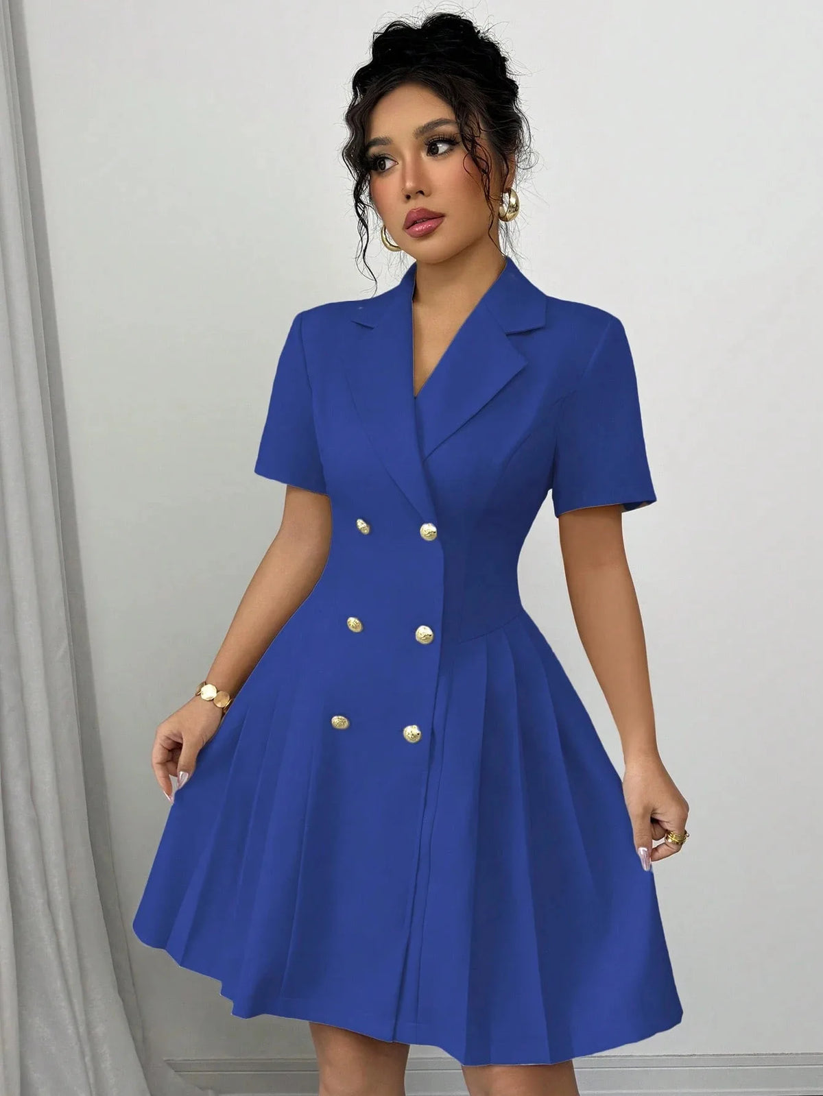 Women's Double Breasted Midi Dress
