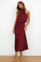 Women's Silk Satin Evening Dress