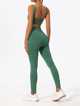 Hearuisavy Cross Waist Push-Up Yoga Leggings – High Waist Gym Pants