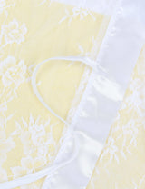 Women Plus Size White Lace Robe Long Sleeve Nightdress
