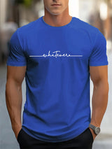 Men Letter Print Cotton Tee