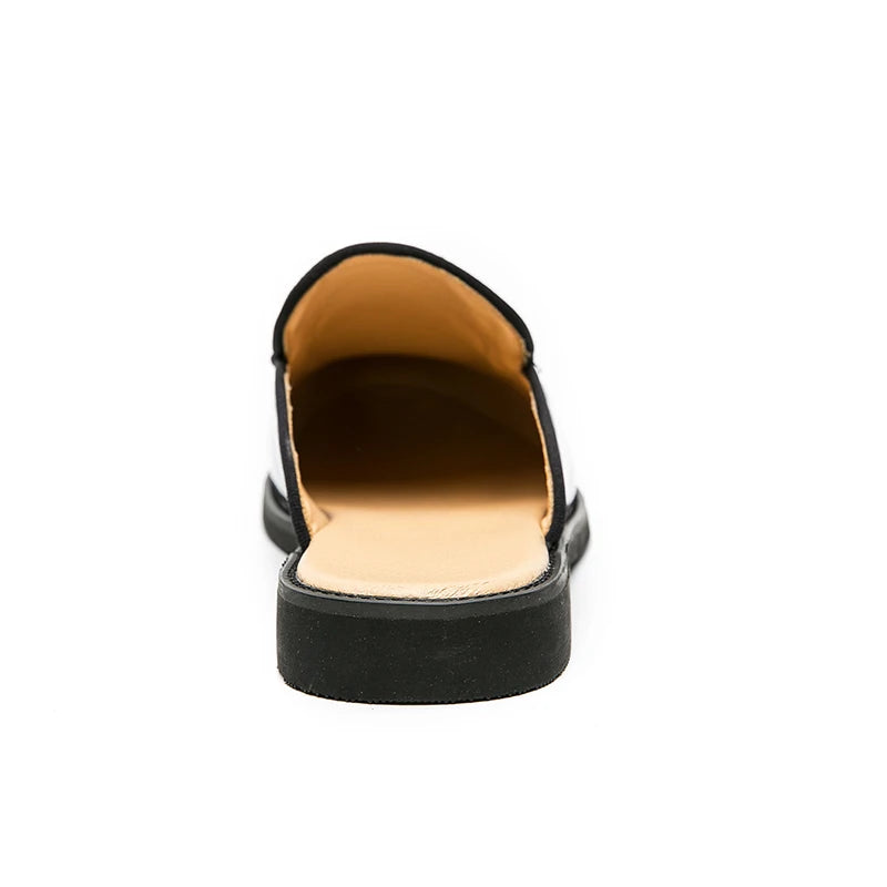 Men’s Black Leather Mules