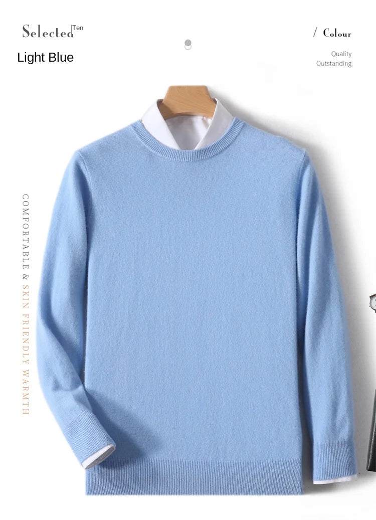 Men's Merino Wool Round Neck Sweater