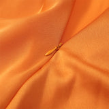Golden Satin Backless Evening Gown