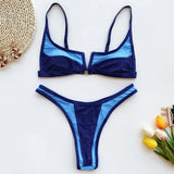 Denim V-Thong Bikini