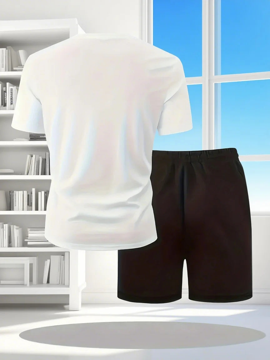 Men Streetwear T-Shirt & Shorts Set