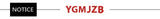 Brand logo of YGMJZB with a notice banner in contrasting black and red colors.