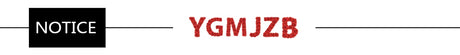 Brand logo of YGMJZB with a notice banner in contrasting black and red colors.
