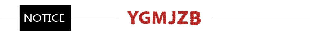Text notice displaying 'YGMJZB' on a stylish black and white background.