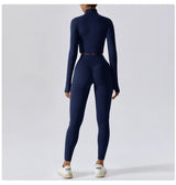 Women's Sexy Zip Long Sleeve Yoga Jacket – Workout Running Cycling Top