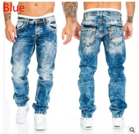 Men’s Hip-Hop Straight Stitch Jeans