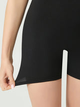 RibbaCharm™ – Sexy Backless Ribbed Bodysuit Romper (Flirty, Fitted & Sleek)