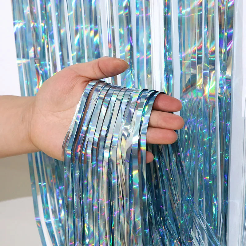 Foil Tinsel Fringe Curtain Backdrop