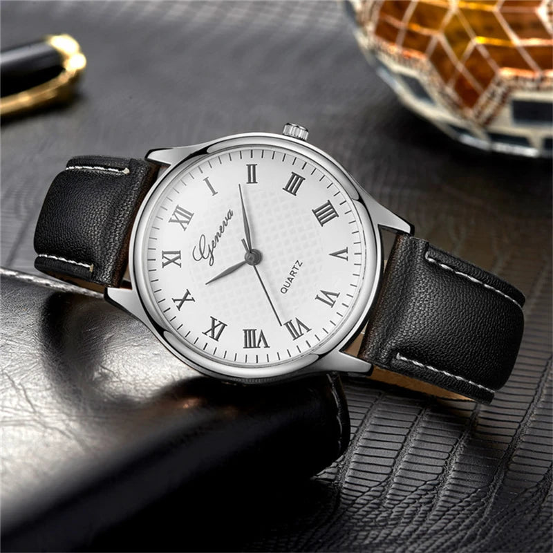 Men’s Luxury Quartz Leather Strap Watch
