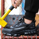Men Rotary Buckle Steel Toe Safety Shoes