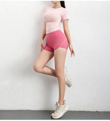 Women Compression T-Shirt Seamless Short Sleeve Gym Top