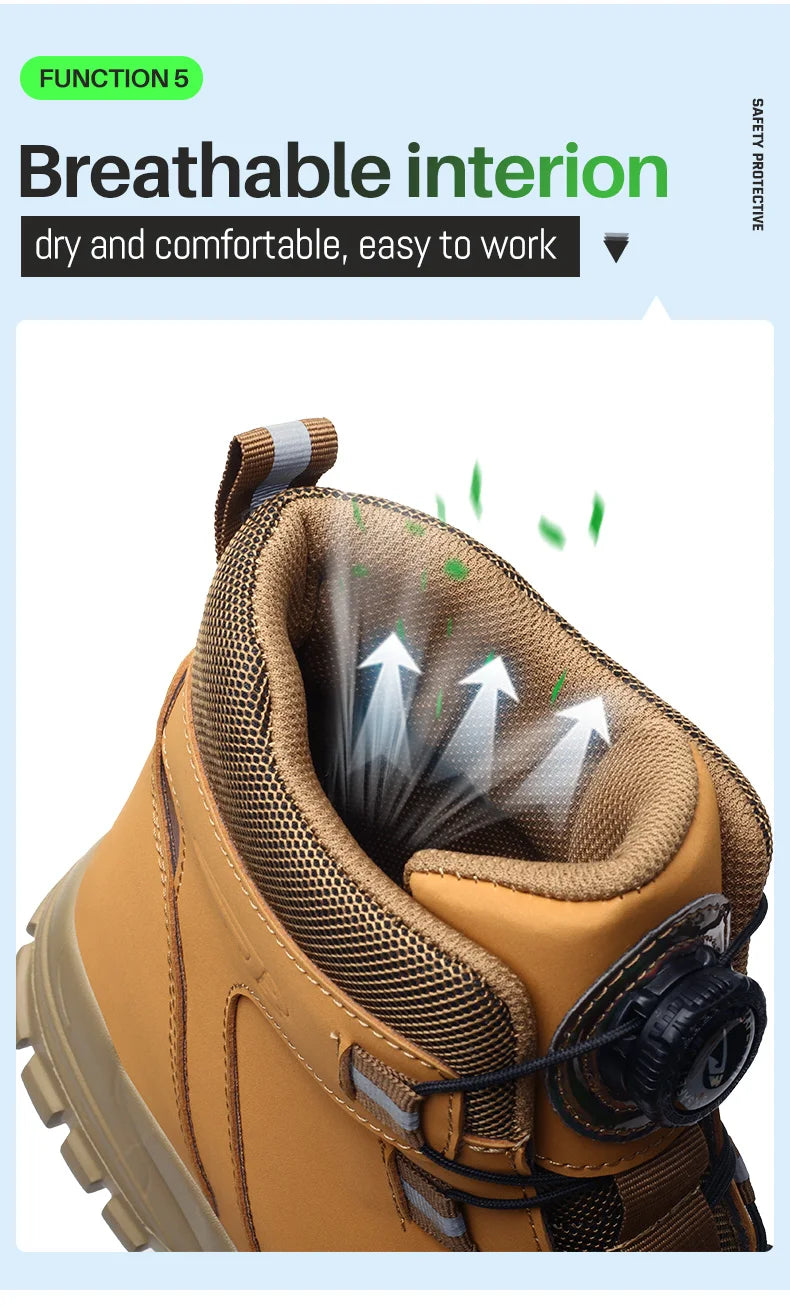 Men Waterproof Safety Work Boots