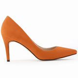 8cm Suede Pointed Pumps – Red Party Heels
