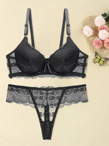Women Floral Lace Garter Set