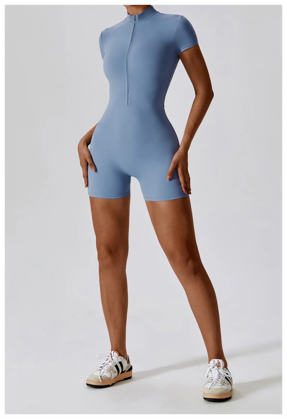 Women Summer Zipper Yoga Jumpsuit
