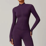Seamless Women's Long Sleeve Yoga Jacket – Windproof Running Sports Top
