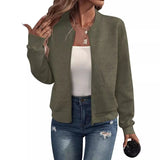 Casual Zipper Baseball Collar Women's Jacket