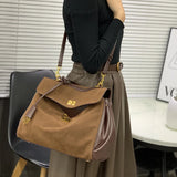 Frosted Leather Shoulder Bag
