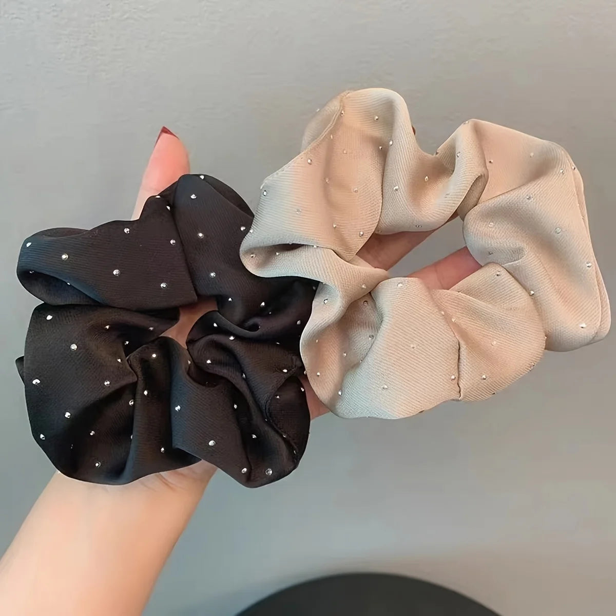 Rhinestone Satin Scrunchies