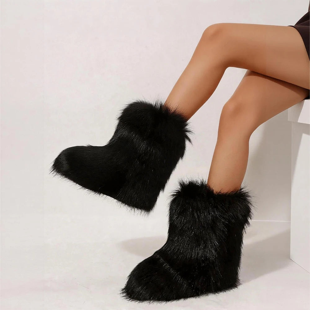 Y2K Fur Snow Boots