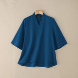 Kyoto Cross V-Neck Tunic Blouse