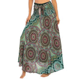 Women Vintage Plaid Button Midi Skirt