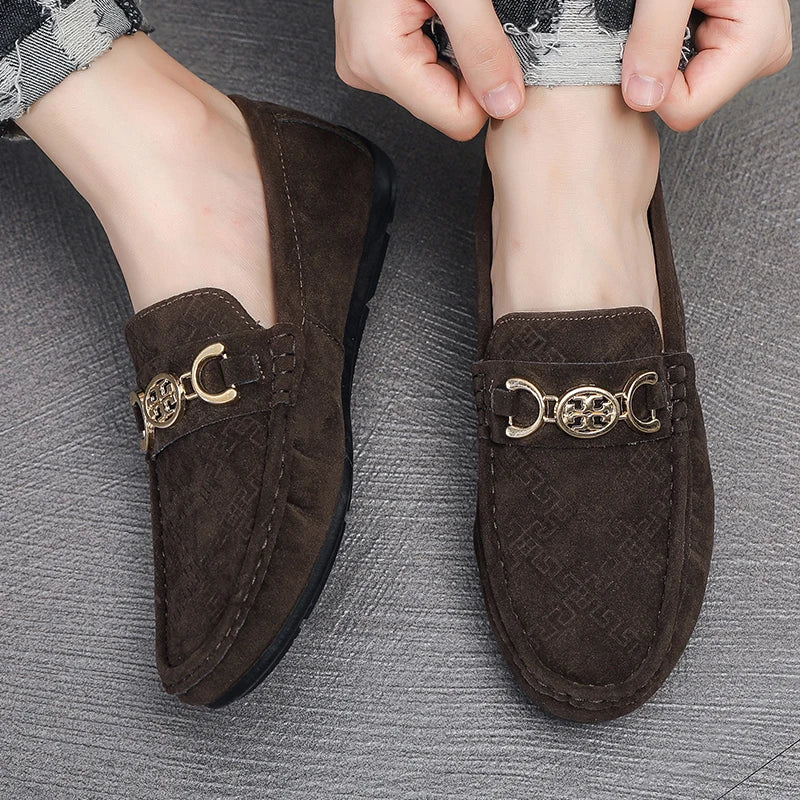 Men Solid Color Big Size Loafers