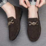 Men Solid Color Big Size Loafers