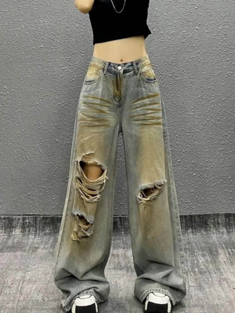 Ripped Retro Y2K High Waist Jeans