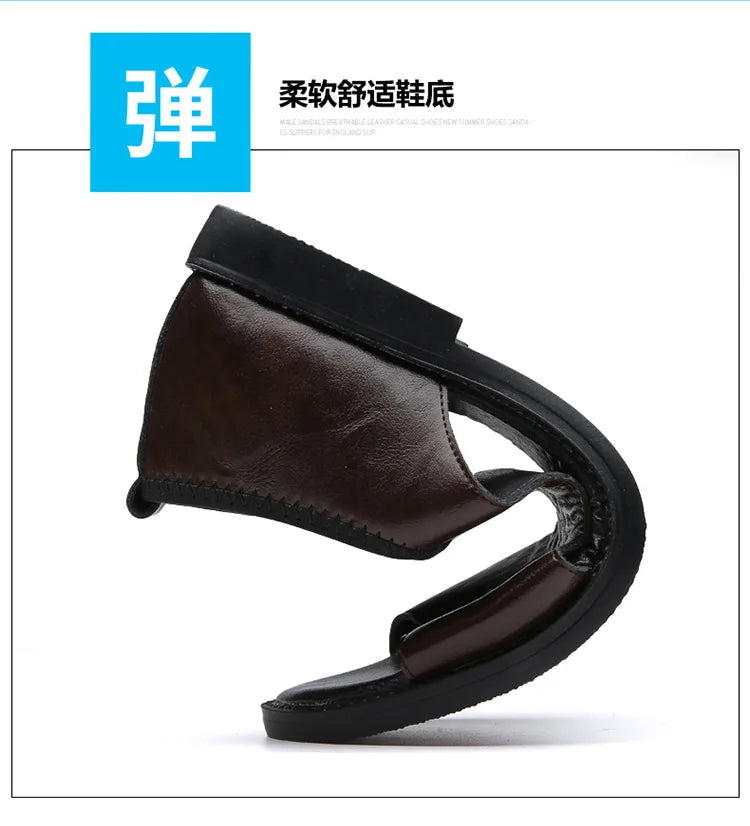Men’s Leather Summer Beach Sandals 2025