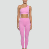 Blush One-Shoulder Yoga Set
