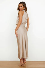 Women's Silk Satin Evening Dress