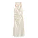 Luxe Satin Midi Elegance Dress