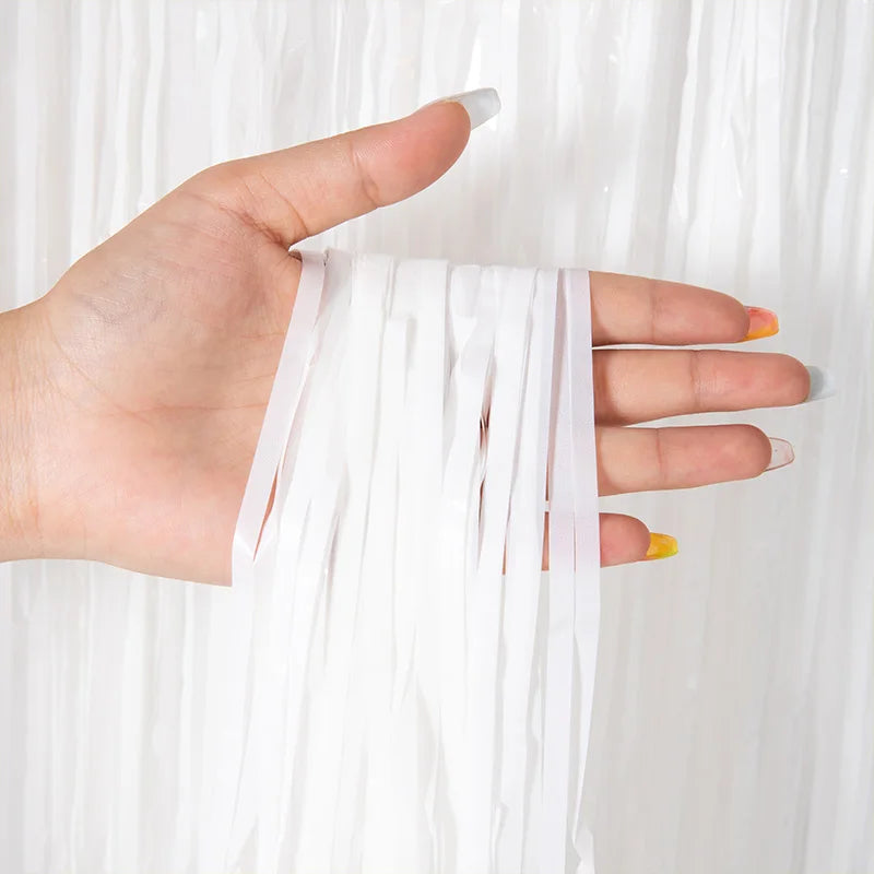 Foil Tinsel Fringe Curtain Backdrop