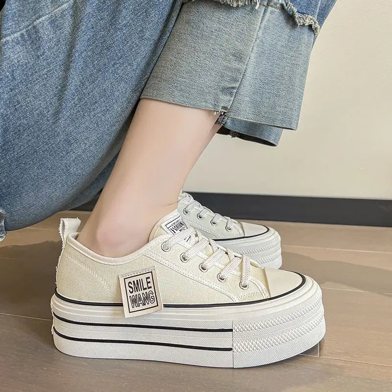 Women Canvas Shoes Lace Up Sport Sneakers